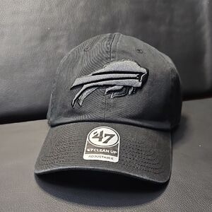 47 Brand Buffalo Bills Black On Black Cap with Embroidered Logo